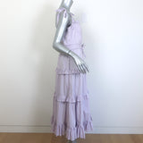 Ulla Johnson Lune Tiered Midi Dress Lavender Ruffled Cotton Size 10