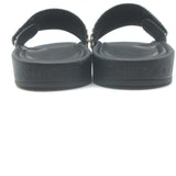 Jimmy Choo Fitz Faux Pearl-Embellished Slide Sandals Black Size 38