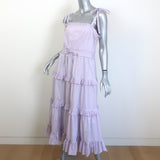Ulla Johnson Lune Tiered Midi Dress Lavender Ruffled Cotton Size 10