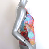 Vintage Vivienne Tam Printed Tank Top Multicolor Crinkled Olefin Size 2