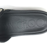 Jimmy Choo Fitz Faux Pearl-Embellished Slide Sandals Black Size 38