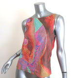 Vintage Vivienne Tam Printed Tank Top Multicolor Crinkled Olefin Size 2