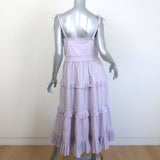 Ulla Johnson Lune Tiered Midi Dress Lavender Ruffled Cotton Size 10
