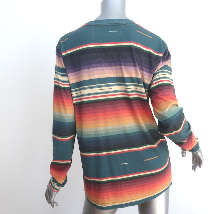 Aviator Nation Serape Striped Top Multi Cotton-Blend Size Medium Long Sleeve Tee