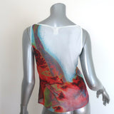 Vintage Vivienne Tam Printed Tank Top Multicolor Crinkled Olefin Size 2