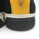 Fendi Monster Eyes Slip-On Sneakers Black Suede Size 7