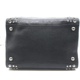 Prada Crystal Studded Twin Pocket Tote Black Leather Medium Crossbody