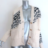 Derek Lam 10 Crosby Fair Isle cardigan in cream and black alpaca-wool blend, pre-owned, size XS