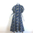 G. Label by goop Wilt Zip-Front Midi Dress Navy Hummingbird Print Cotton Size 6