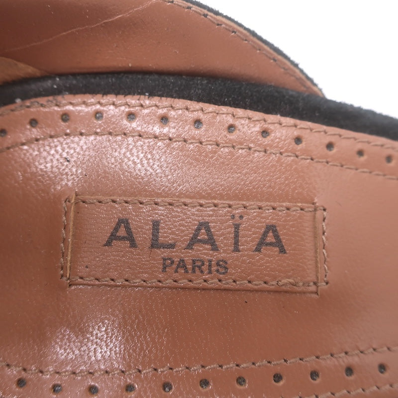 Alaia La Bombe 110 Studded Ankle Strap Sandals Black Suede Size 38