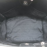 Prada Crystal Studded Twin Pocket Tote Black Leather Medium Crossbody