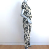 Tory Burch Matching Short Sleeve Top and Beach Pants Set Cream/Black Size Medium