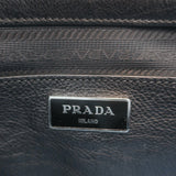 Prada Crystal Studded Twin Pocket Tote Black Leather Medium Crossbody