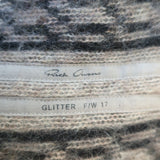 Rick Owens Glitter F/W 17 Draped Cardigan Beige/Black Mohair-Wool Size Small