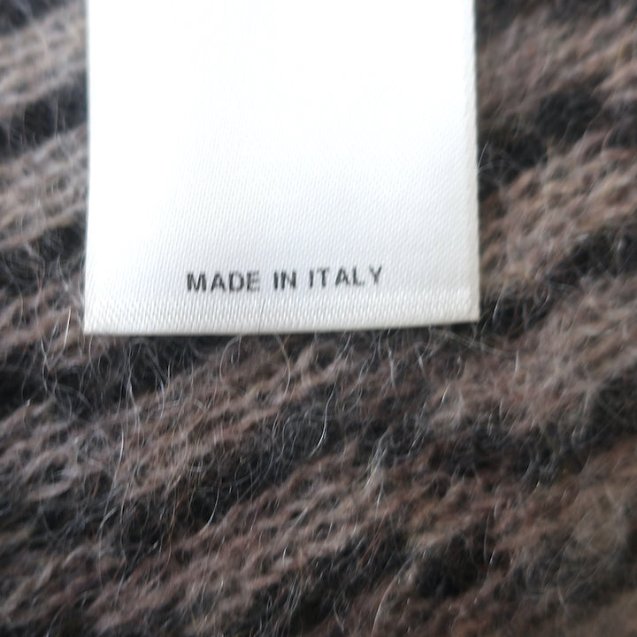 Rick Owens Glitter F/W 17 Draped Cardigan Beige/Black Mohair-Wool Size Small