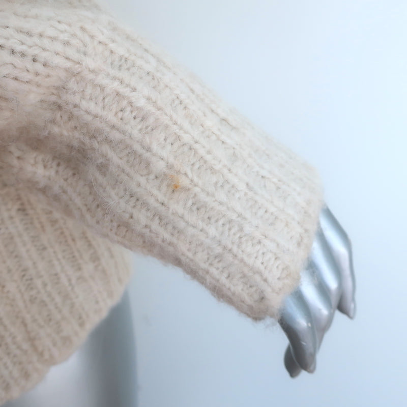 Derek Lam 10 Crosby Fair Isle cardigan in cream and black, alpaca-wool blend, pre-owned, size XS