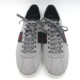 Gucci Bambi Web Studded Glitter Sneakers Silver Size 8 NEW