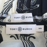 Tory Burch Matching Short Sleeve Top and Beach Pants Set Cream/Black Size Medium