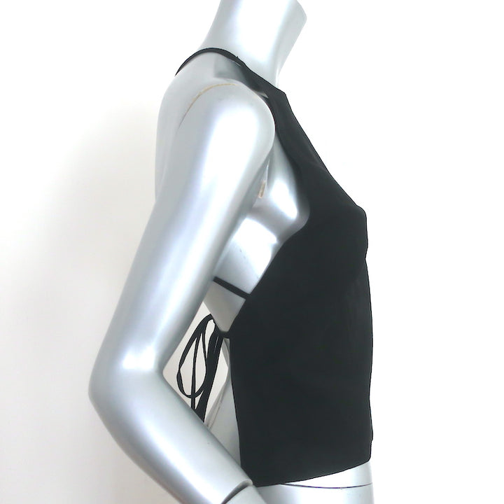 The Row Suede Open-Back Top Black Size 0