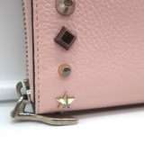 Christian Louboutin Panettone Spike Continental Wallet Rose Pink Grained Leather