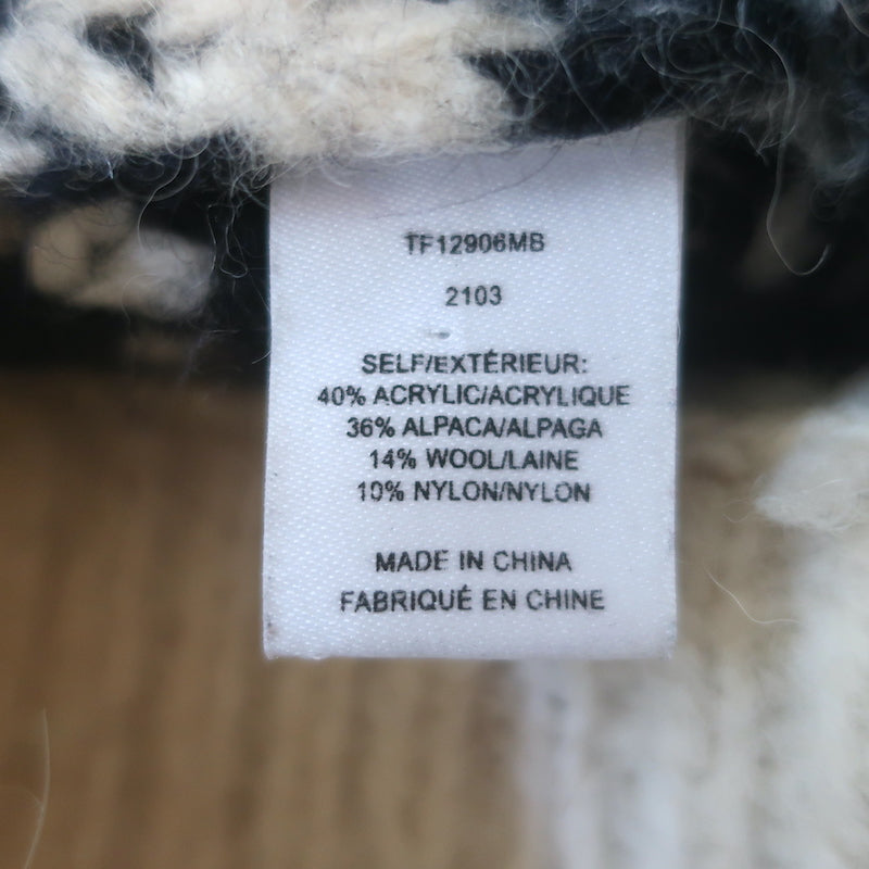 Authentic Derek Lam 10 Crosby fair isle cream and black cardigan in luxury alpaca-wool blend, pre-owned