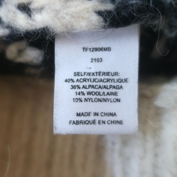 Authentic Derek Lam 10 Crosby fair isle cream and black cardigan in luxury alpaca-wool blend, pre-owned