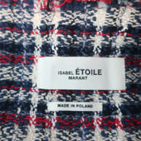Isabel Marant Etoile Fringed Tweed Jacket Nawell White/Navy Cotton-Blend Size 44