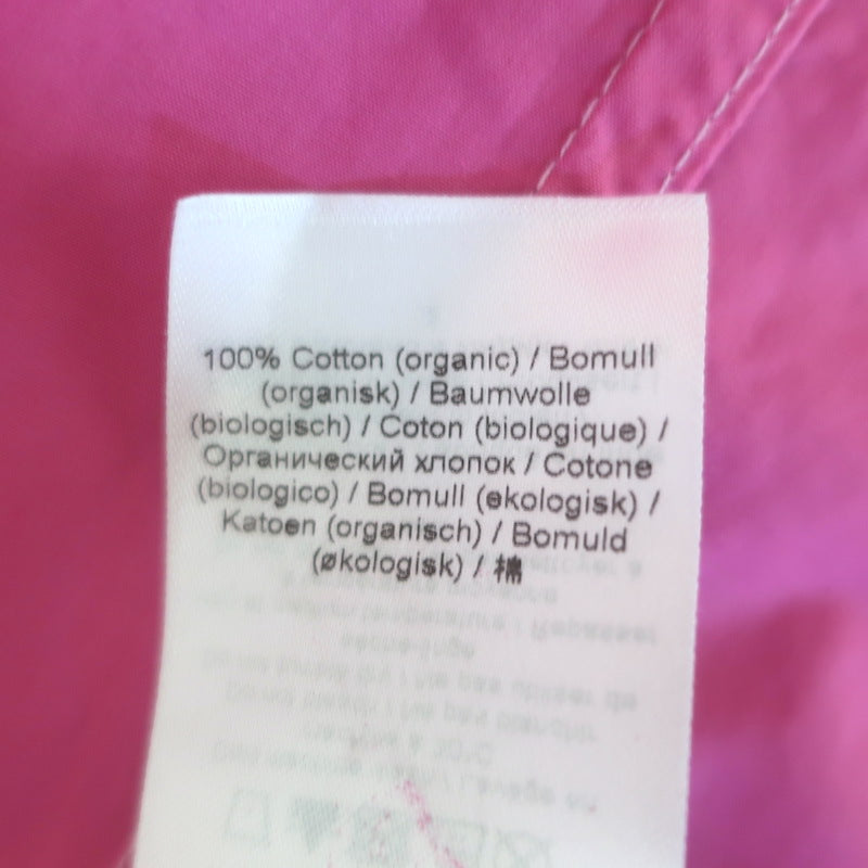 GANNI Colorblock Puff Sleeve Mini Dress Pink Smocked Cotton Poplin Size 38
