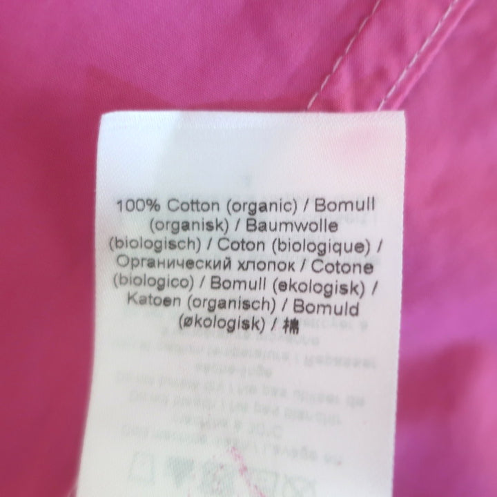 GANNI Colorblock Puff Sleeve Mini Dress Pink Smocked Cotton Poplin Size 38
