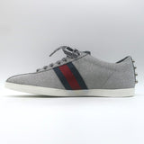 Gucci Bambi Web Studded Glitter Sneakers Silver Size 8 NEW