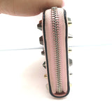 Christian Louboutin Panettone Spike Continental Wallet Rose Pink Grained Leather