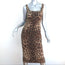 Dolce & Gabbana Leopard Print Sleeveless Midi Dress Brown Silk Size 42