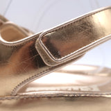 Chanel 22C Star-CC Metallic Leather Dad Sandals Rose Gold Size 37.5 C