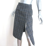 Vetements Pencil Skirt Grey Check Wool-Blend Size Medium