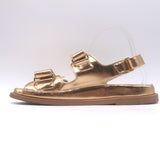 Chanel 22C Star-CC Metallic Leather Dad Sandals Rose Gold Size 37.5 C