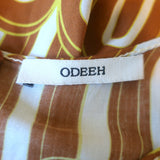 Odeeh Sleeveless Tiered Maxi Dress Brown/Cream Printed Cotton Size 40