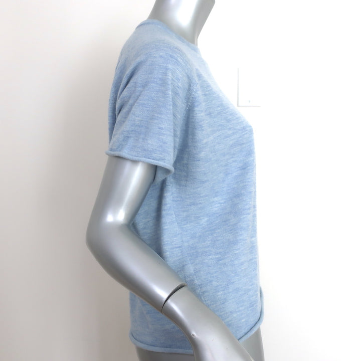 Extreme Cashmere Todd Short Sleeve Sweater Top Blue Cashmere-Blend One Size