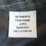 Vetements Pencil Skirt Grey Check Wool-Blend Size Medium