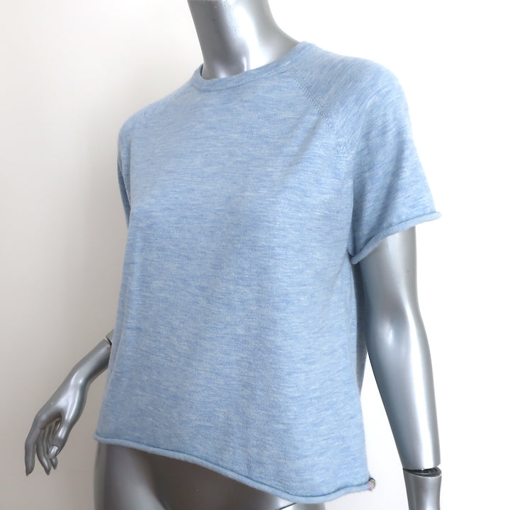 Extreme Cashmere Todd Short Sleeve Sweater Top Blue Cashmere-Blend One Size