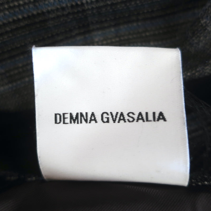 Vetements Pencil Skirt Grey Check Wool-Blend Size Medium