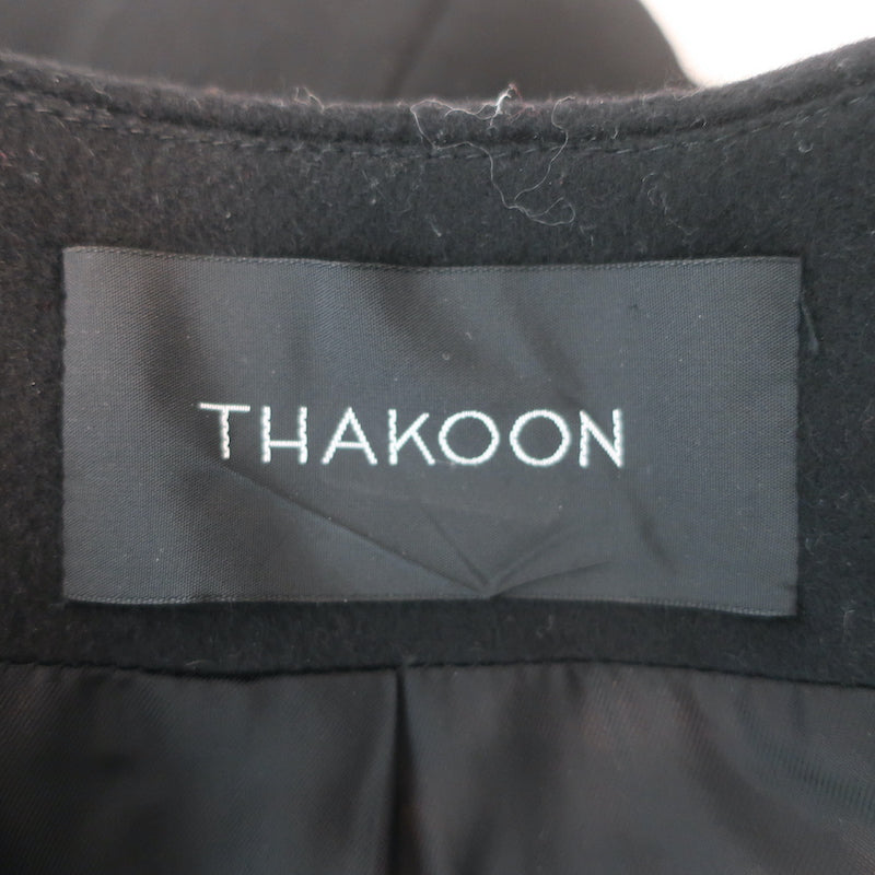 Thakoon Ruffle Jacket Black Wool-Angora Size 6