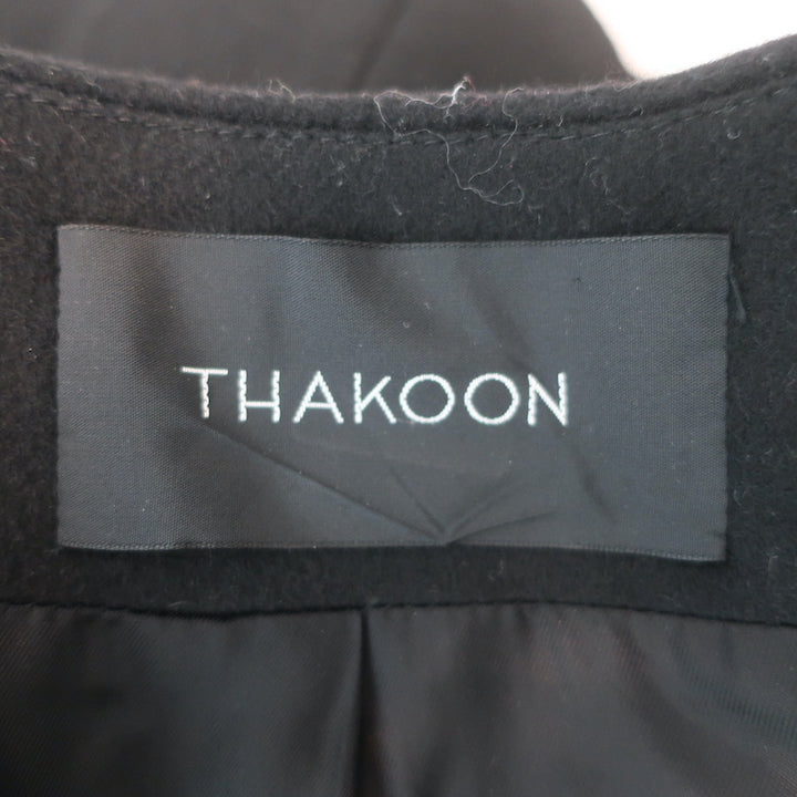 Thakoon Ruffle Jacket Black Wool-Angora Size 6