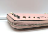 Christian Louboutin Panettone Spike Continental Wallet Rose Pink Grained Leather