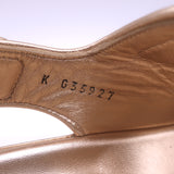 Chanel 22C Star-CC Metallic Leather Dad Sandals Rose Gold Size 37.5 C