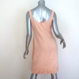 St. John Couture Fringe Embroidered Tweed Dress Suit Peach Pink Size 6