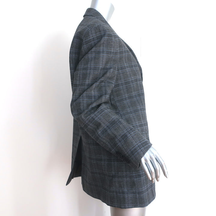 Vetements Oversized Blazer Grey Check Wool-Blend Size Extra Small