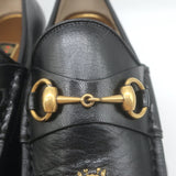 Gucci 1953 Roos Bee-Embroidered Horsebit Loafers Black Leather Size 7.5 NEW