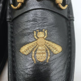 Gucci 1953 Roos Bee-Embroidered Horsebit Loafers Black Leather Size 7.5 NEW