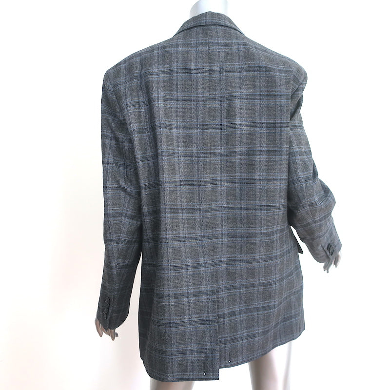 Vetements Oversized Blazer Grey Check Wool-Blend Size Extra Small