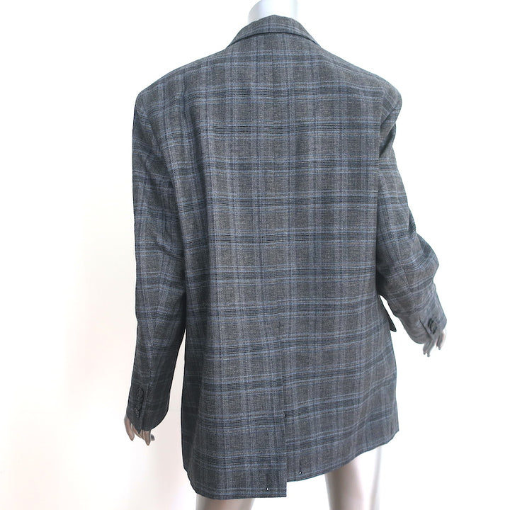 Vetements Oversized Blazer Grey Check Wool-Blend Size Extra Small